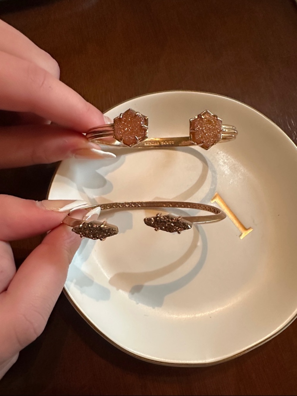 Kendra Scott Gold Druzy Cuff Bracelet Duo - Sparkling Champagne